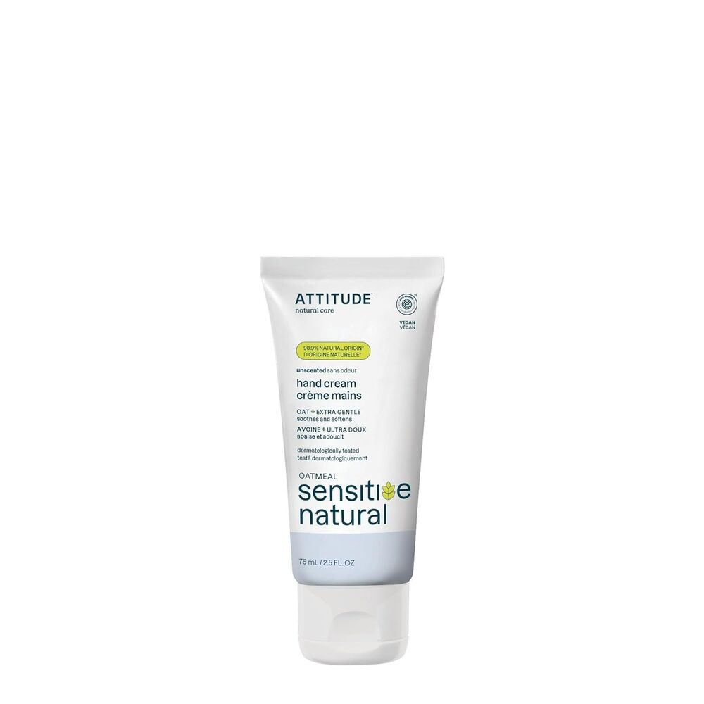 ATTITUDE Hand Cream Sensitive Skin with Oat Dermatologically Tested White 2.5oz